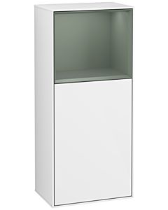 Villeroy und Boch Finion side cabinet G530GMGF 41.8cm, right, charging station, Emotion, shelf Olive Matt Lacquer , glossy white lacquer