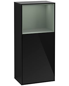 Villeroy und Boch Finion Seitenschrank G530GMPH 41,8cm, rechts, Ladestation, Emotion, Regal Olive Matt Lacquer, Glossy Black Lacquer