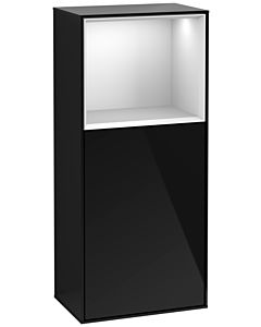 Villeroy und Boch Finion armoire côté G530MTPH 41.8cm, à droite, la station de charge, l&#39; émotion, étagère White Matt Lacquer , Glossy Black Lacquer