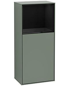 Villeroy und Boch Finion side cabinet G530PHGM 41.8cm, right, charging station, Emotion, shelf Glossy Black Lacquer , Olive Matt Lacquer