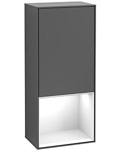 Villeroy und Boch Finion Seitenschrank G540GFGK 41,8cm, links, Emotion, Regal unten Glossy White, Anthracite matt