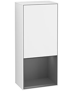 Villeroy und Boch Finion side cabinet G540GKGF 41.8cm, left, Emotion, shelf below anthracite matt, glossy white lacquer