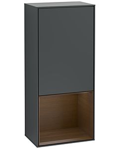 Villeroy und Boch Finion Seitenschrank G540GNHG 41,8cm, links, Emotion, Regal unten Walnut Veneer, Midnight Blue Matt Lacquer
