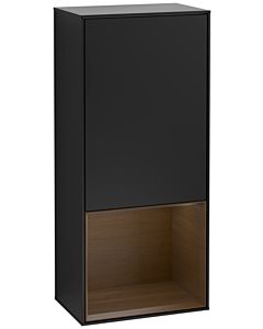 Villeroy und Boch Finion Seitenschrank G540GNPD 41,8cm, links, Emotion, Regal unten Walnut veneer, Black matt lacquer