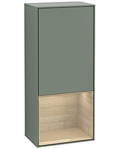 Villeroy und Boch Finion side cabinet G540PCGM 41.8cm, left, Emotion, shelf below Oak Veneer , Olive Matt Lacquer