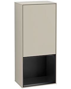 Villeroy und Boch Finion side cabinet G540PDHH 41.8cm, left, Emotion, shelf below black matt, Sand Matt Lacquer