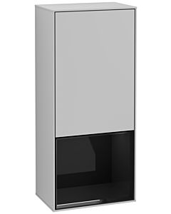 Villeroy und Boch Finion armoire latérale G540PHGJ 41,8 cm, gauche, Emotion, étagère en dessous Noir brillant, Gris clair mat