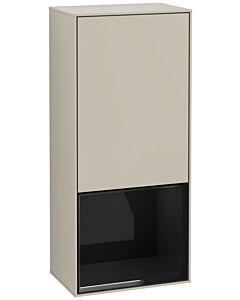 Villeroy und Boch Finion side cabinet G540PHHH 41.8cm, left, Emotion, shelf below Glossy Black, Sand Matt Lacquer