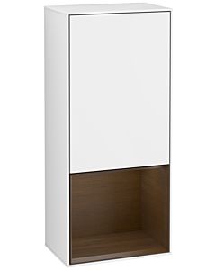 Villeroy und Boch Finion side cabinet G550GNGF 41.8cm, right, Emotion, shelf below Walnut veneer, Glossy white lacquer