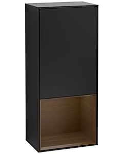 Villeroy und Boch Finion Seitenschrank G550GNPD 41,8cm, rechts, Emotion, Regal unten Walnut veneer, Black matt lacquer