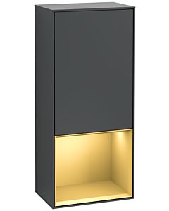 Villeroy und Boch Finion Seitenschrank G550HFHG 41,8cm, rechts, Emotion, Regal unten Gold Matt, Midnight Blue Matt Lacquer