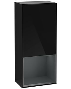 Villeroy und Boch Finion Seitenschrank G550HGPH 41,8cm, rechts, Emotion, Regal unten Midnight Blue Matt, Glossy Black Lacquer