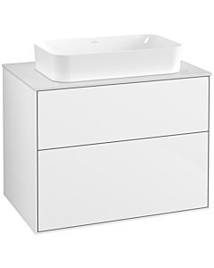 Villeroy und Boch Finion Waschtischunterschrank G63100GF 80x60,3x50,1mm, Wandbeleuchtung, Glass White Matt, Glossy white lacquer