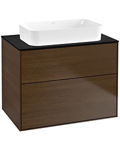 Villeroy und Boch Finion Villeroy und Boch Finion G63200GN 80x60.3x50.1mm, wall lighting, glass black matt, walnut veneer