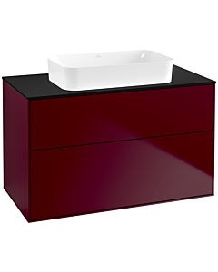 Villeroy und Boch Finion Waschtischunterschrank G64200HB 100x60,3x50,1mm, Wandbeleuchtung, Glass Black Matt, Peony Matt