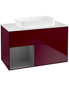 Villeroy und Boch Finion Villeroy und Boch G651GKHB 100x60.3x50.1cm, étagère gauche anthracite mat, Peony Matt
