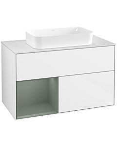 Villeroy und Boch Finion Villeroy und Boch Finion G651GMGF 100x60.3x50.1cm, shelf left Olive Matt Lacquer , Glossy white lacquer