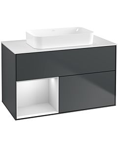 Villeroy und Boch Finion Villeroy und Boch Finion G651MTHG 100x60.3x50.1cm, shelf left white matt lacquer, midnight Blue Matt Lacquer