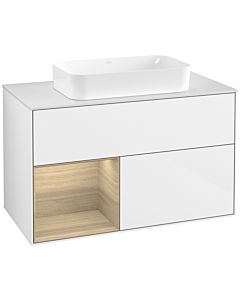 Villeroy und Boch Finion Villeroy und Boch Finion G651PCGF 100x60.3x50.1cm, shelf left Oak Veneer , Glossy white lacquer