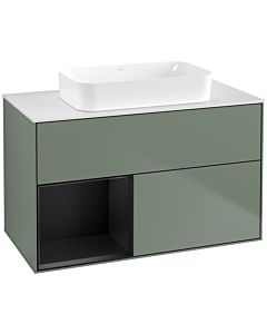 Villeroy und Boch Finion Villeroy und Boch Finion G651PDGM 100x60.3x50.1cm, shelf left black matt lacquer, Olive Matt Lacquer