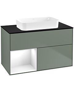 Villeroy und Boch Finion Villeroy und Boch Finion G652GFGM 100x60.3x50.1cm, shelf left Glossy white lacquer, Olive Matt Lacquer