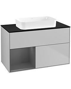Villeroy und Boch Finion Villeroy und Boch G652GKGJ 100x60.3x50.1cm, étagère gauche anthracite mat, gris clair mat
