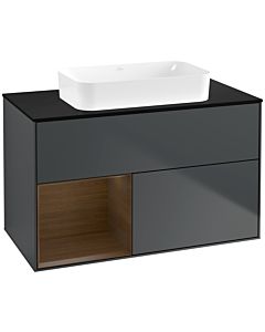 Villeroy und Boch Finion Villeroy und Boch G652GNHG 100x60.3x50.1cm, tablette gauche placage noyer, Midnight Blue Matt Lacquer