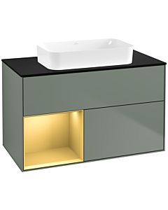 Villeroy und Boch Finion Villeroy und Boch G652HFGM 100x60.3x50.1cm, étagère gauche or mat, Olive Matt Lacquer