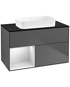 Villeroy und Boch Finion Villeroy und Boch Finion G652MTGK 100x60.3x50.1cm, shelf left white matt lacquer, anthracite matt