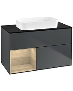 Villeroy und Boch Finion Villeroy und Boch G652PCHG 100x60.3x50.1cm, étagère à gauche Oak Veneer , Midnight Blue Matt Lacquer