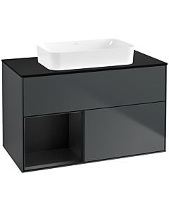 Villeroy und Boch Finion Villeroy und Boch Finion G652PDHG 100x60.3x50.1cm, shelf left black matt lacquer, midnight Blue Matt Lacquer