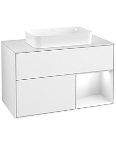 Villeroy und Boch Finion Villeroy und Boch G661GFGF 100x60.3x50.1cm, étagère à droite Laque blanc brillant, Laque blanc brillant