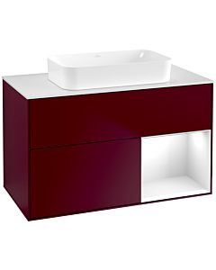 Villeroy und Boch Finion Villeroy und Boch G661GFHB 100x60.3x50.1cm, étagère à droite Laque blanc brillant, Peony Matt