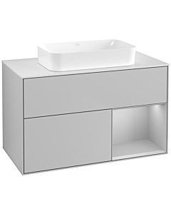 Villeroy und Boch Finion Villeroy und Boch G661GJGJ 100x60.3x50.1cm, étagère à droite gris clair mat, gris clair mat