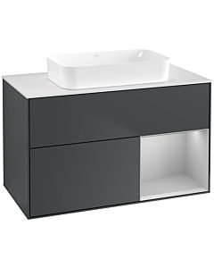 Villeroy und Boch Finion Villeroy und Boch G661GJHG 100x60.3x50.1cm, étagère à droite gris clair mat, Midnight Blue Matt Lacquer