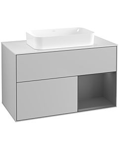 Villeroy und Boch Finion Villeroy und Boch G661GKGJ 100x60.3x50.1cm, étagère à droite anthracite mat, gris clair mat