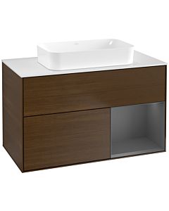Villeroy und Boch Finion Villeroy und Boch Finion G661GKGN 100x60.3x50.1cm, shelf on the right anthracite matt, walnut veneer