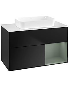 Villeroy und Boch Finion Villeroy und Boch Finion G661GMPD 100x60.3x50.1cm, shelf on the right Olive Matt Lacquer , black matt lacquer