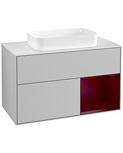 Villeroy und Boch Finion Villeroy und Boch G661HBGJ 100x60.3x50.1cm, étagère à droite Peony , gris clair mat