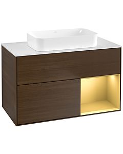 Villeroy und Boch Finion Villeroy und Boch Finion G661HFGN 100x60.3x50.1cm, shelf on the right gold matt, walnut veneer