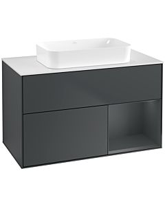 Villeroy und Boch Finion Waschtischunterschrank G661HGHG 100x60,3x50,1cm, Regal rechts Midnight Blue Matt Lacquer, Midnight Blue Matt Lacquer