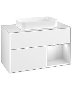 Villeroy und Boch Finion Villeroy und Boch Finion G661MTGF 100x60.3x50.1cm, shelf on the right white matt lacquer, glossy white lacquer