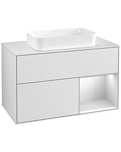 Villeroy und Boch Finion Villeroy und Boch G661MTMT 100x60.3x50.1cm, étagère à droite laqué blanc mat, laqué blanc mat
