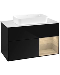 Villeroy und Boch Finion Villeroy und Boch G661PCPH 100x60.3x50.1cm, étagère à droite Oak Veneer , Glossy Black Lacquer
