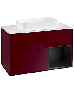 Villeroy und Boch Finion Villeroy und Boch Finion G661PDHB 100x60.3x50.1cm, shelf on the right black matt lacquer, Peony Matt