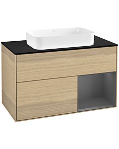 Villeroy und Boch Finion Villeroy und Boch Finion G662GKPC 100x60.3x50.1cm, shelf on the right anthracite matt, Oak Veneer