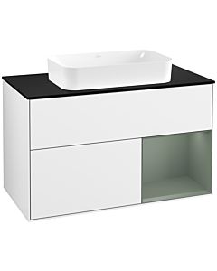 Villeroy und Boch Finion Villeroy und Boch Finion G662GMGF 100x60.3x50.1cm, shelf on the right Olive Matt Lacquer , Glossy white lacquer