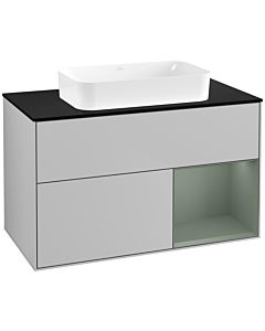 Villeroy und Boch Finion Villeroy und Boch G662GMGJ 100x60.3x50.1cm, étagère à droite Olive Matt Lacquer , gris clair mat