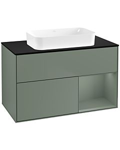 Villeroy und Boch Finion Villeroy und Boch G662GMGM 100x60.3x50.1cm, étagère à droite Olive Matt Lacquer , Olive Matt Lacquer