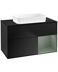 Villeroy und Boch Finion Villeroy und Boch G662GMPD 100x60.3x50.1cm, étagère à droite Olive Matt Lacquer , laqué noir mat